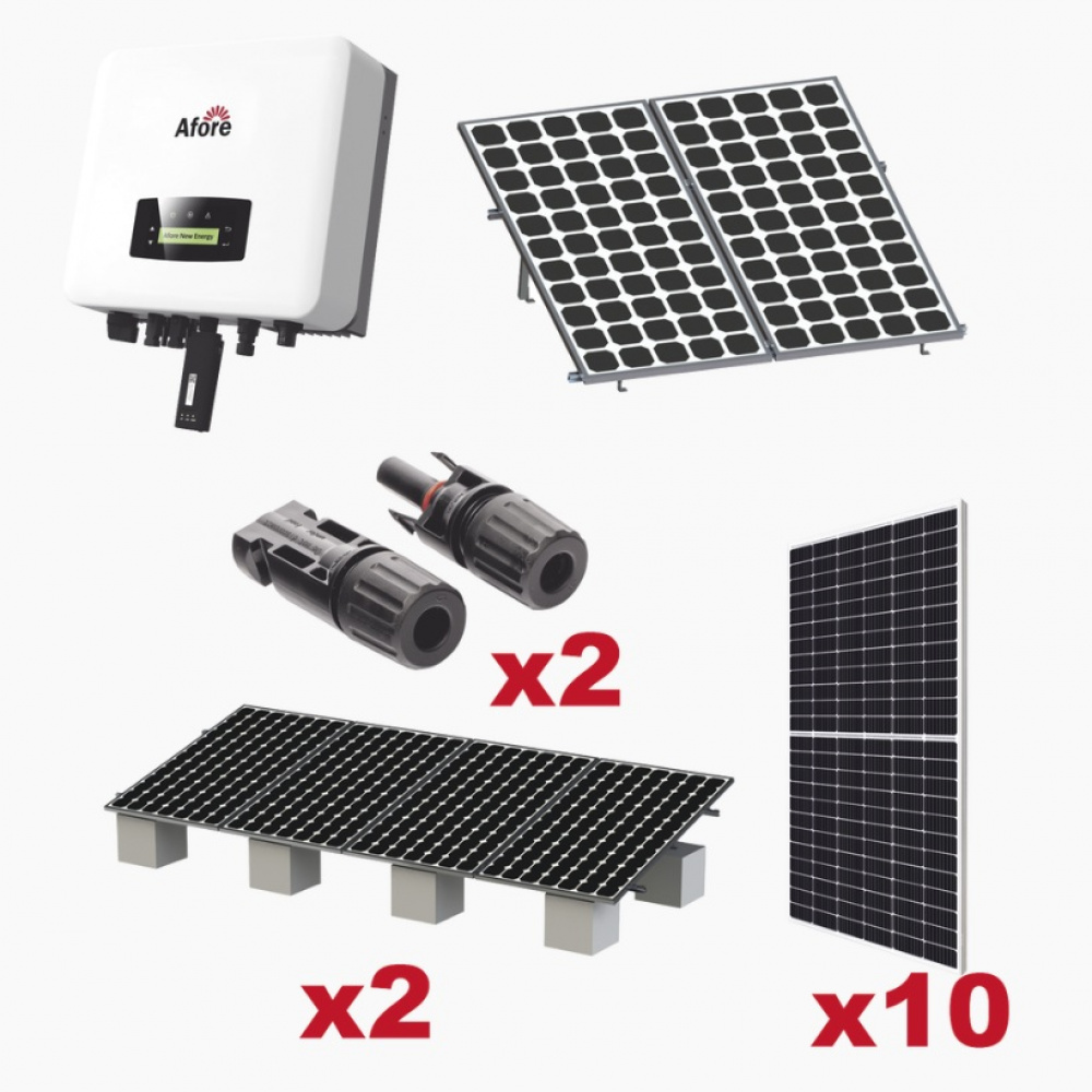 Kit Solar Interconexión  5kW 220Vca  Inversor AFORE  Montaje Incluido