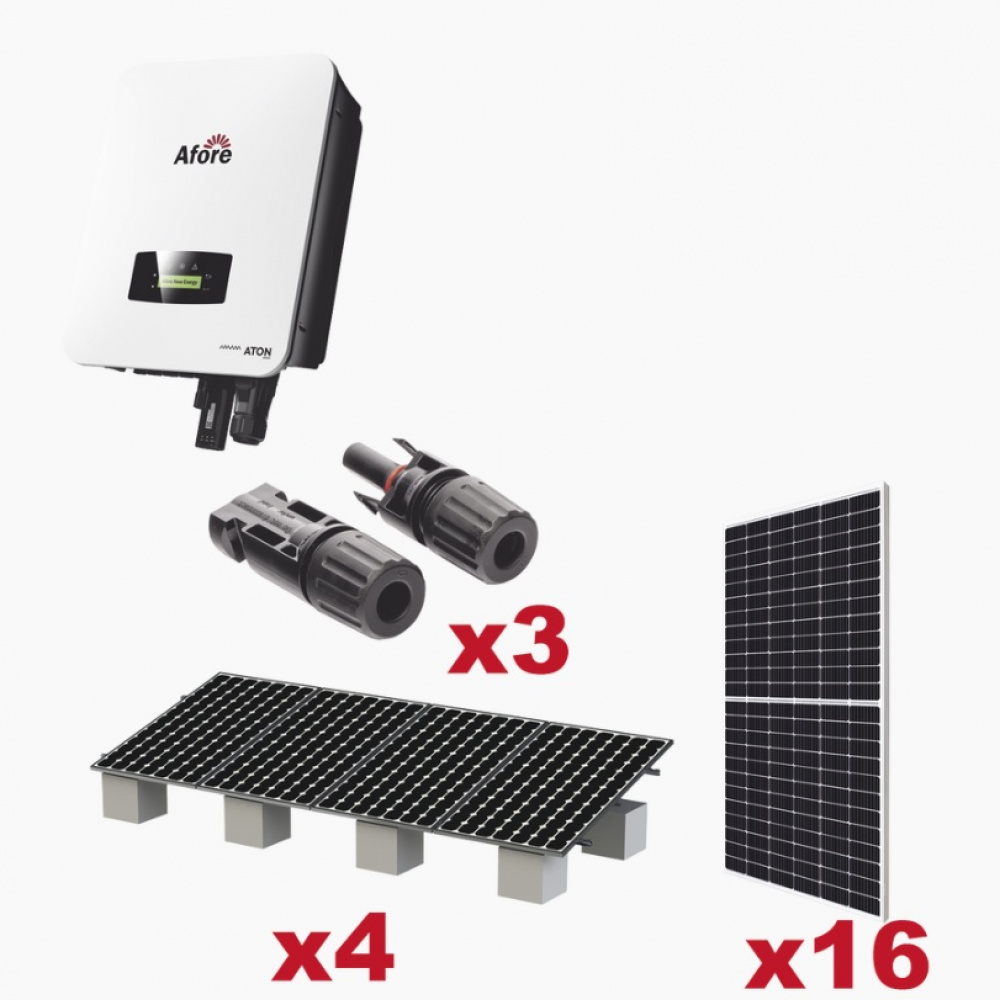 Kit Solar Interconexion  8kW 220Vca  Inversor AFORE  Montaje Incluido