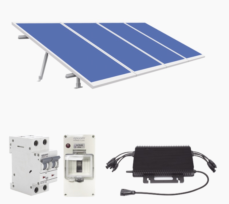 Kit Solar Interconexión de 1.8KW, Pico 220Vca Microinversor, 4 Módulos de 450 W 